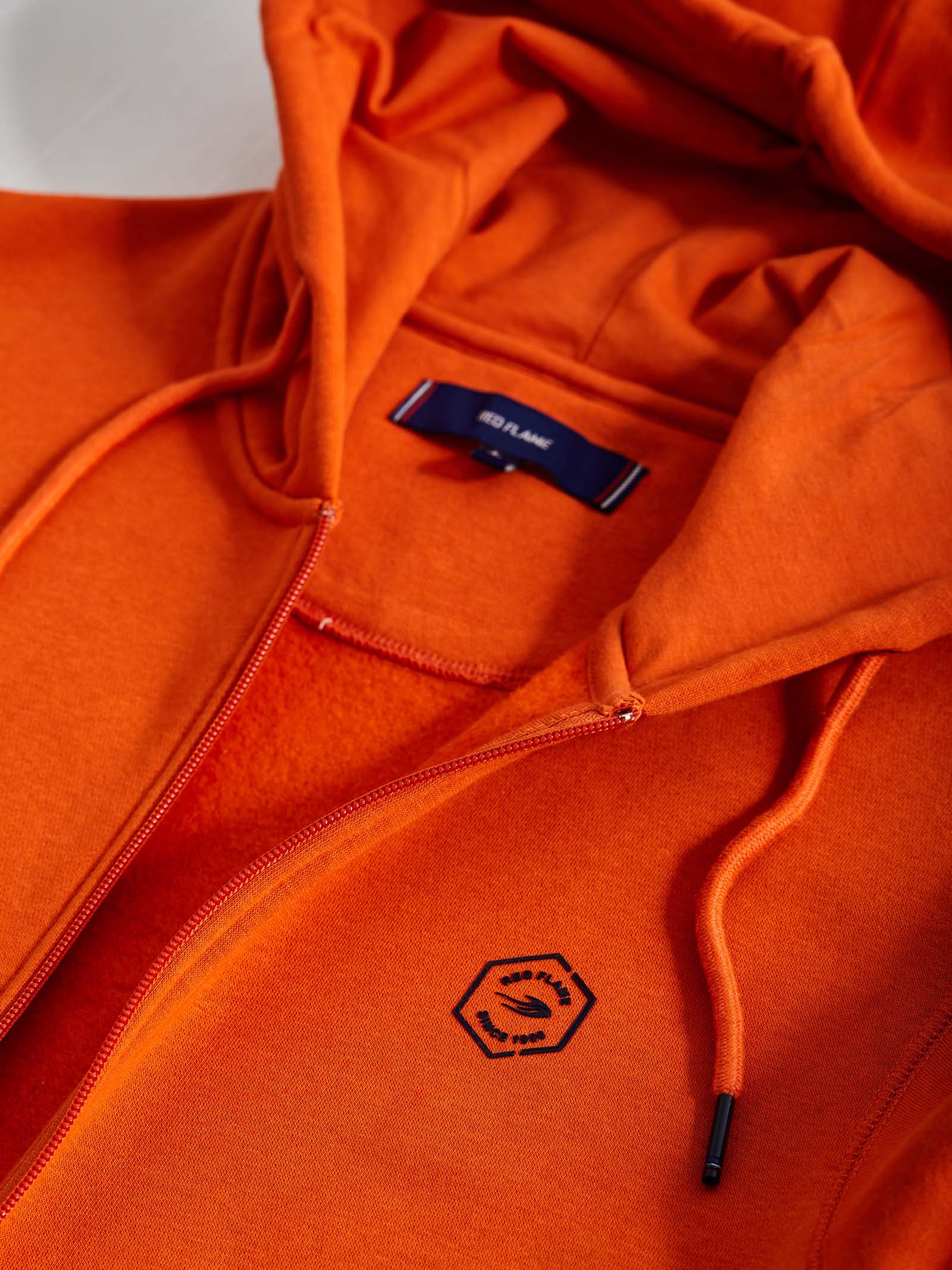 Orange Fleece Hooded Sweatshirt