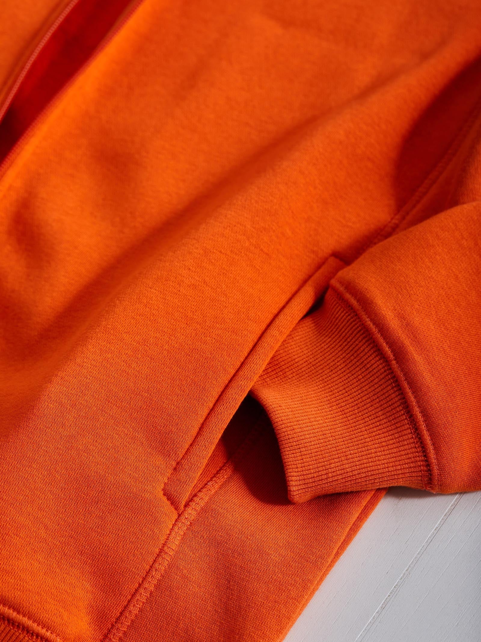 Orange Fleece Hooded Sweatshirt