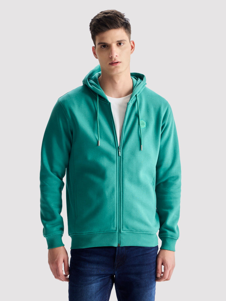 Green Fleece Hooded Sweatshirt