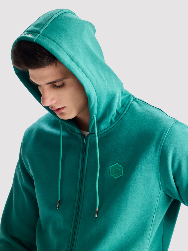 Green Fleece Hooded Sweatshirt