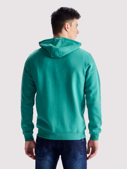 Green Fleece Hooded Sweatshirt