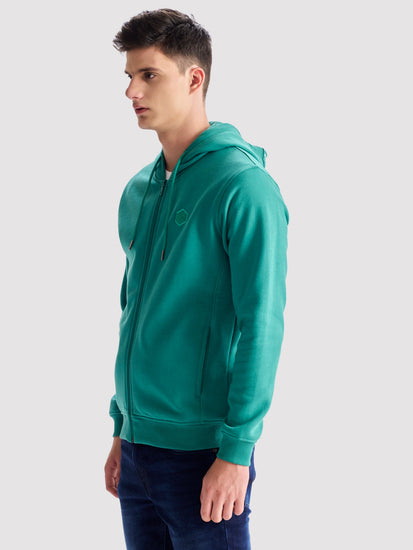 Green Fleece Hooded Sweatshirt