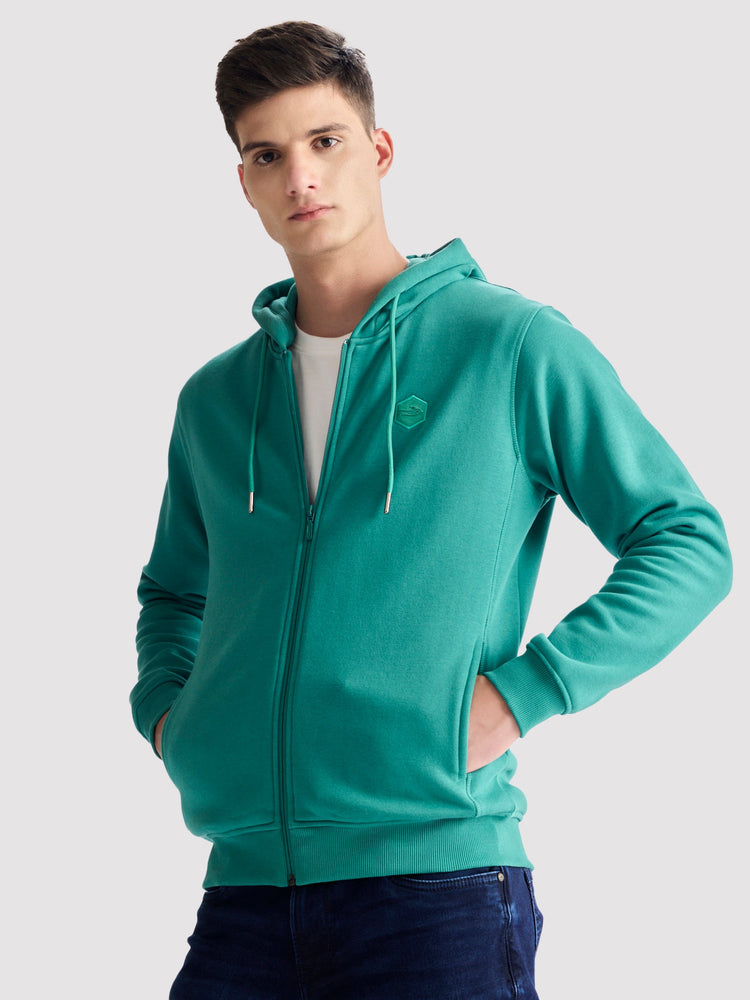 Green Fleece Hooded Sweatshirt