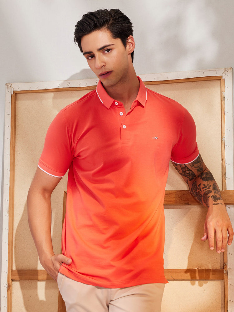 Orange Stretch Polo T-Shirt