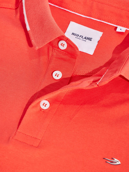 Orange Stretch Polo T-Shirt