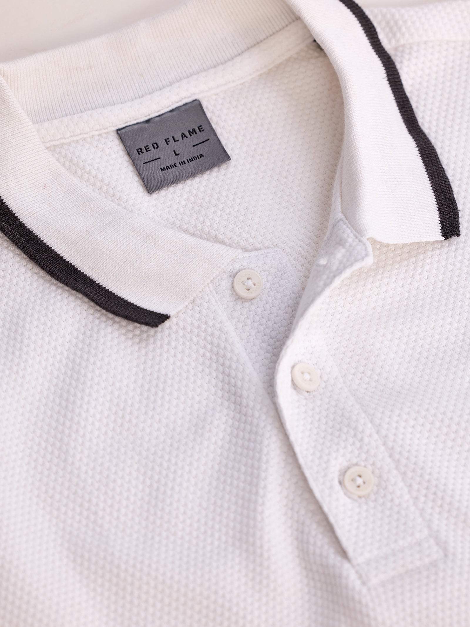 White Regular Fit Pure Cotton Polo T-Shirt