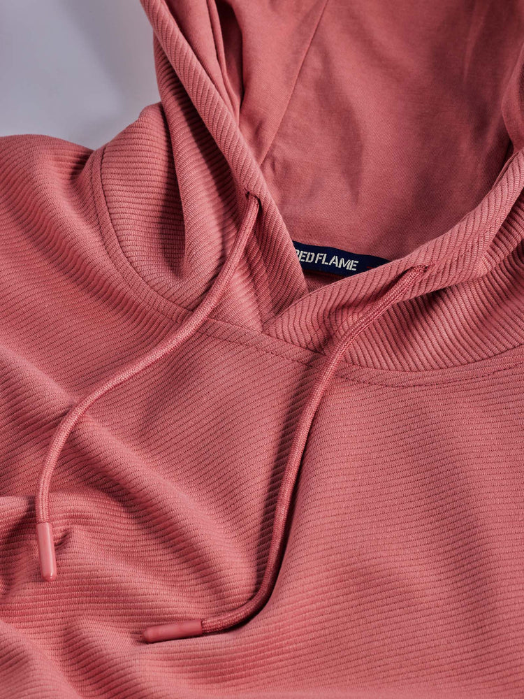 Pink Ottoman Crew Neck Hooded Sweatshirt