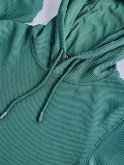 Green Ottoman Crew Neck Hooded Sweatshirt