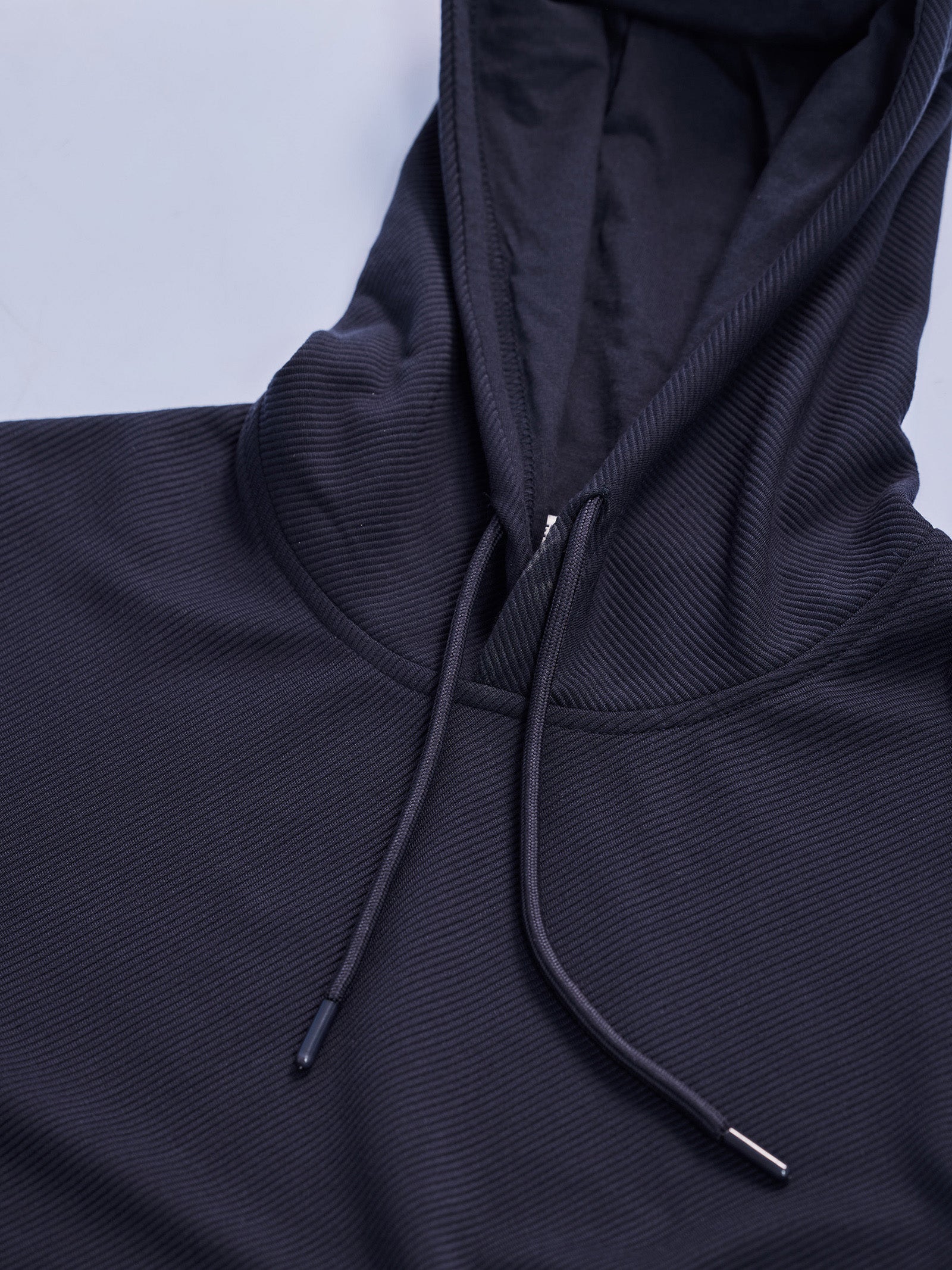 Navy Ottoman Crew Neck Hooded Sweatshirt
