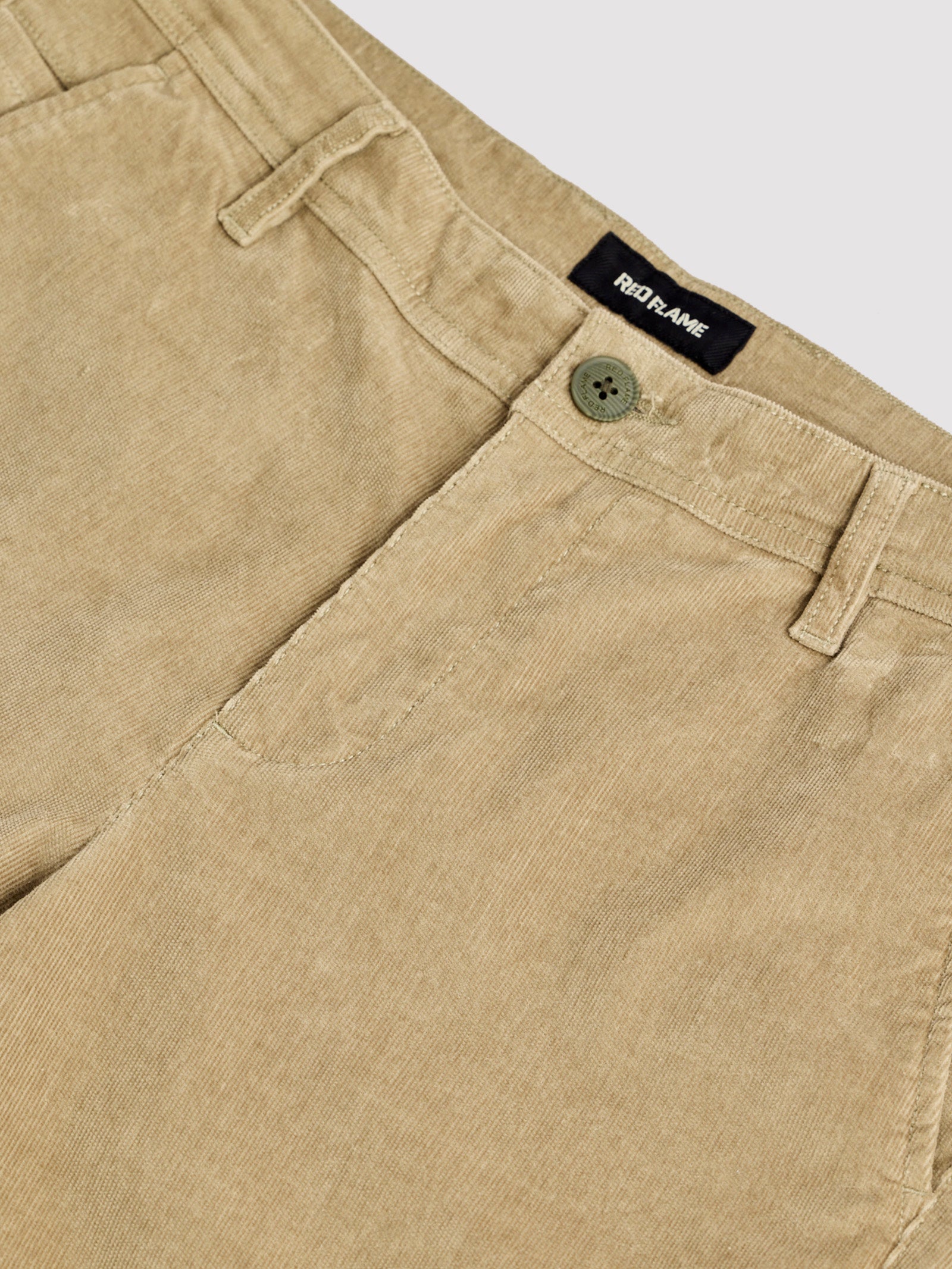 Cream Corduroy Slim Fit Trouser
