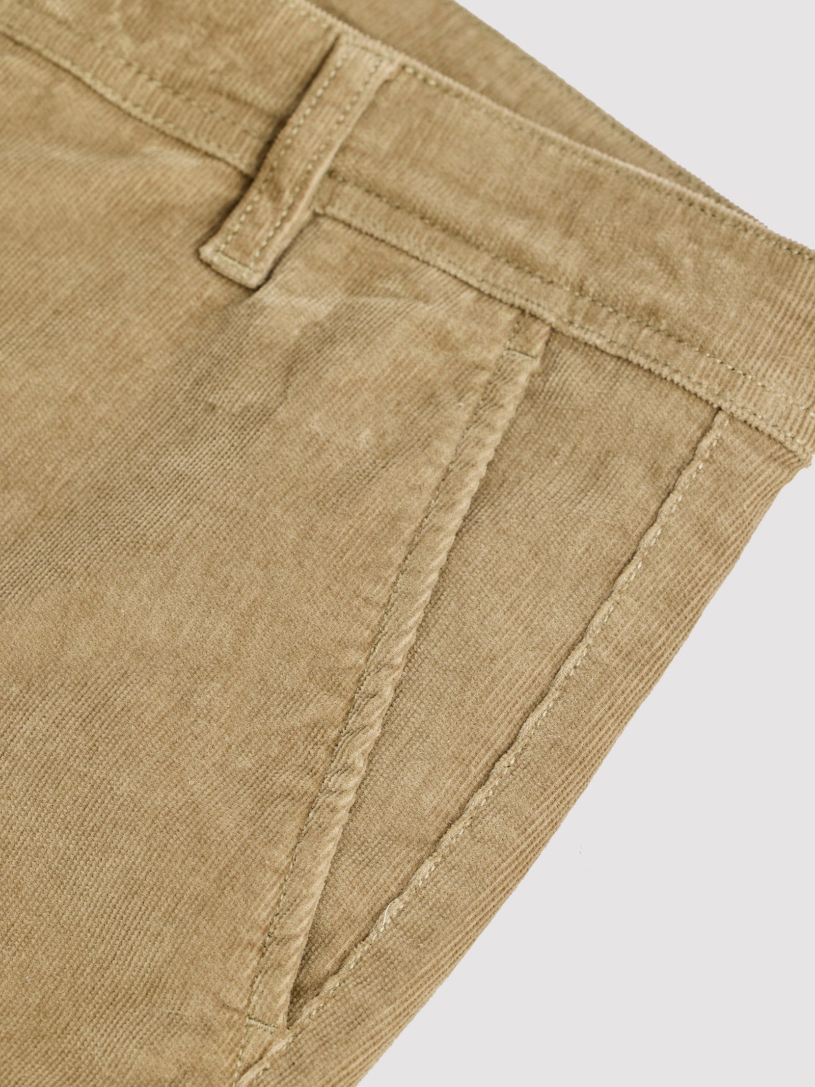 Cream Corduroy Slim Fit Trouser