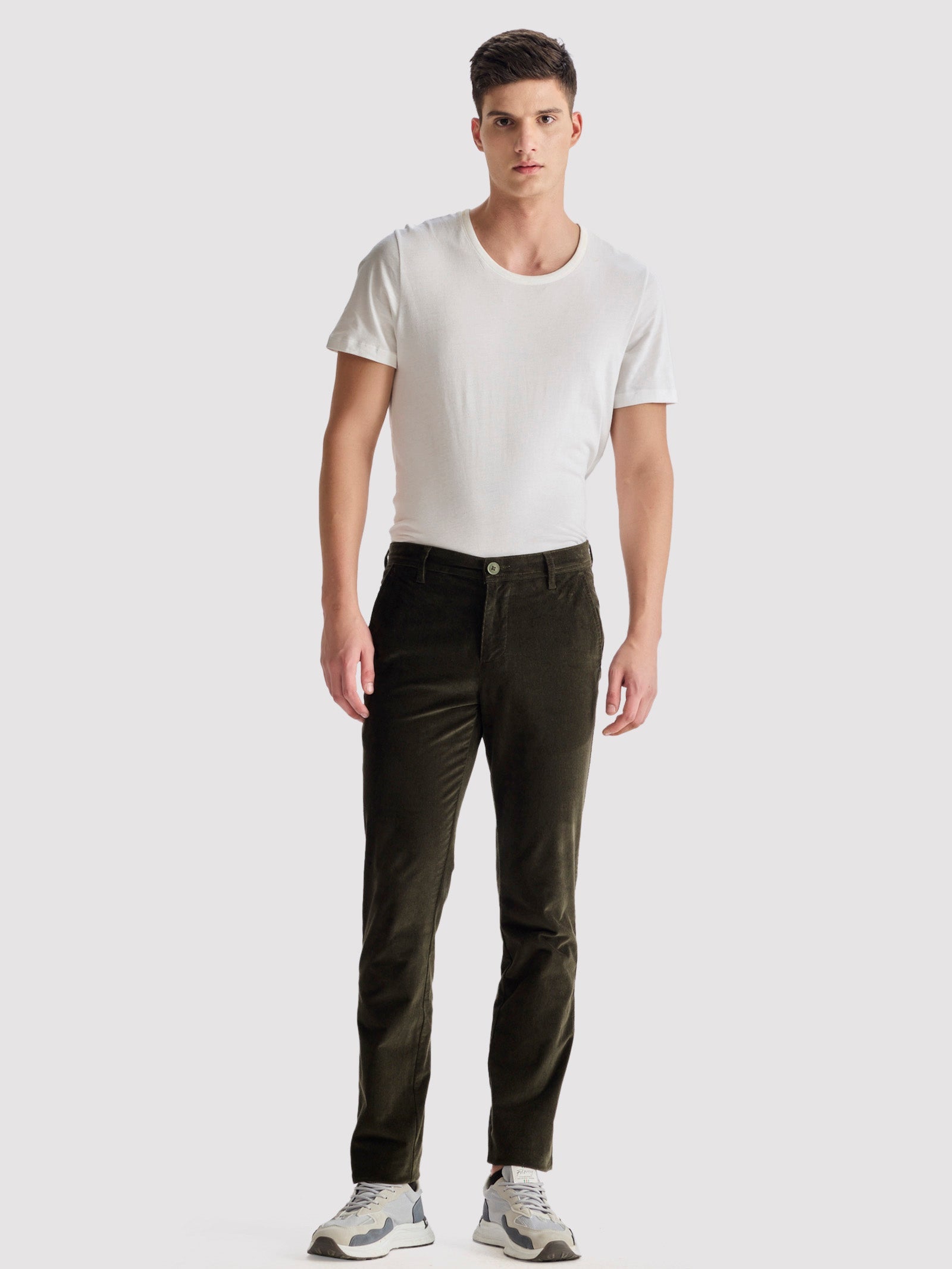 Green Corduroy Slim Fit Trouser