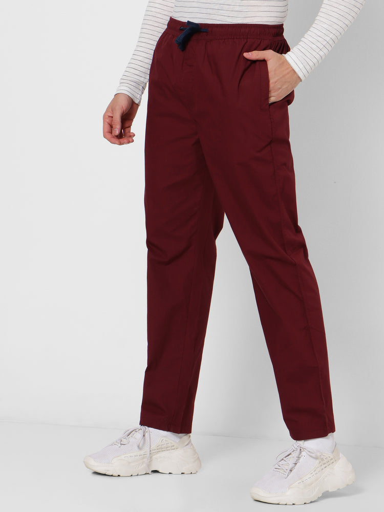 Red Solid Track Pant