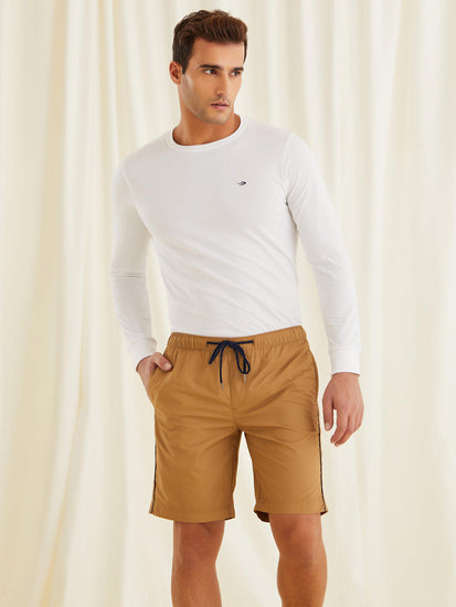 Khaki Solid Shorts