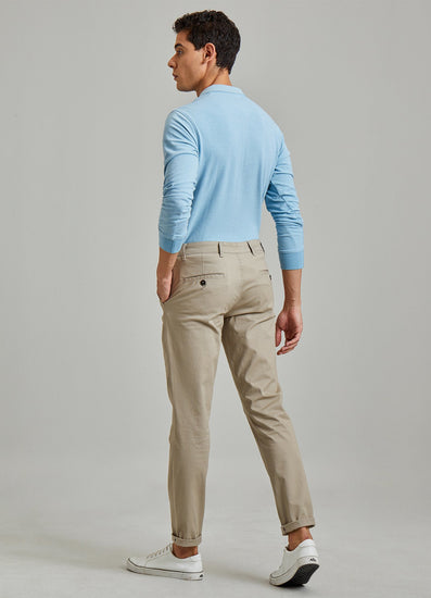 Grey Solid Stretch Slim Fit Trouser