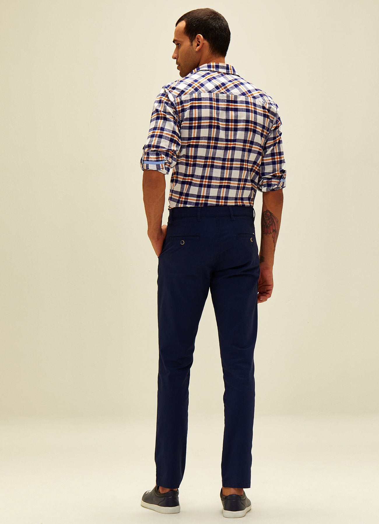 Navy Solid Stretch Slim Fit Trouser