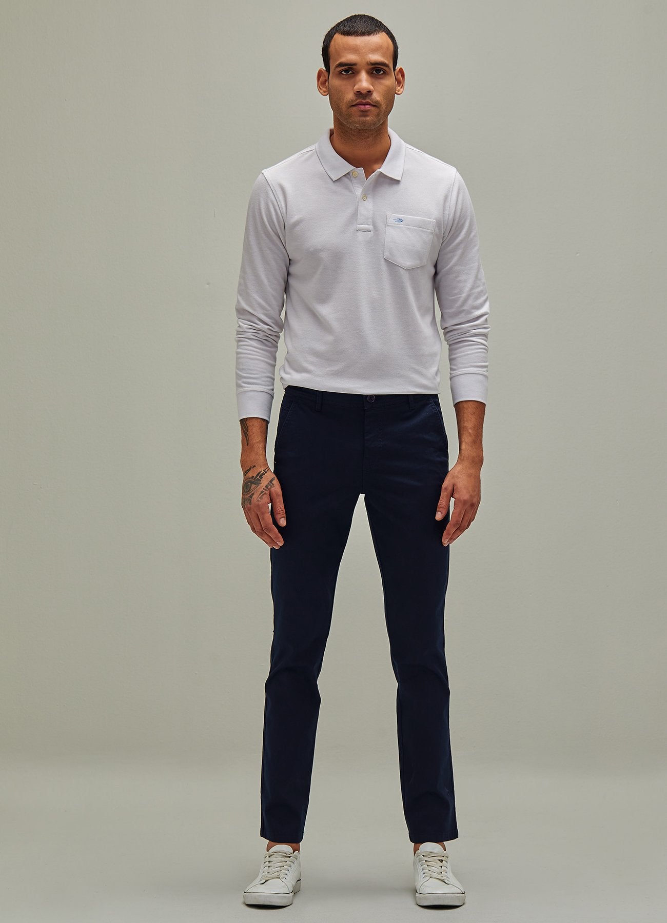 Navy Solid Stretch Slim Fit Trouser