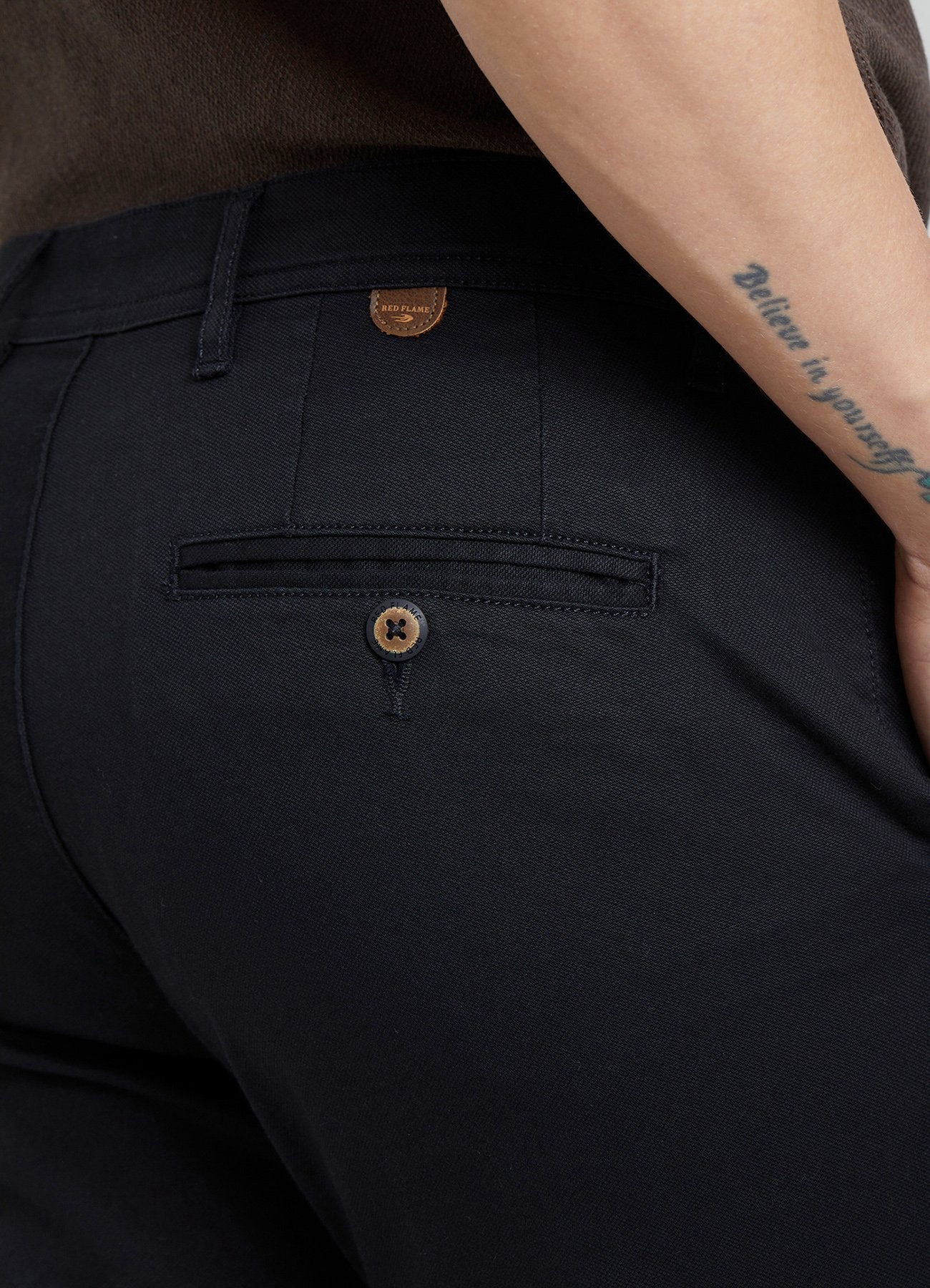 Black Solid Stretch Slim Fit Trouser