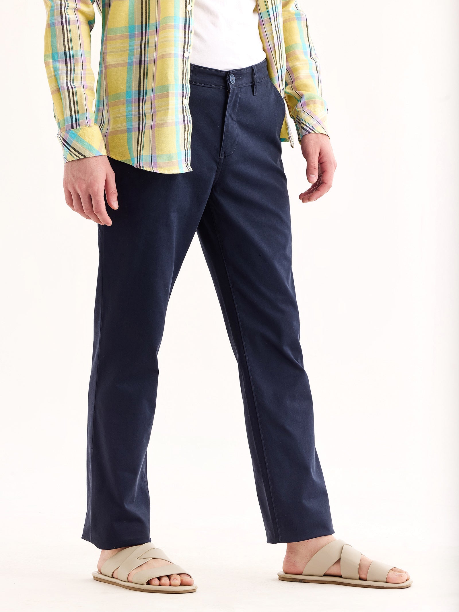 Navy Stretch Relax Fit Trouser