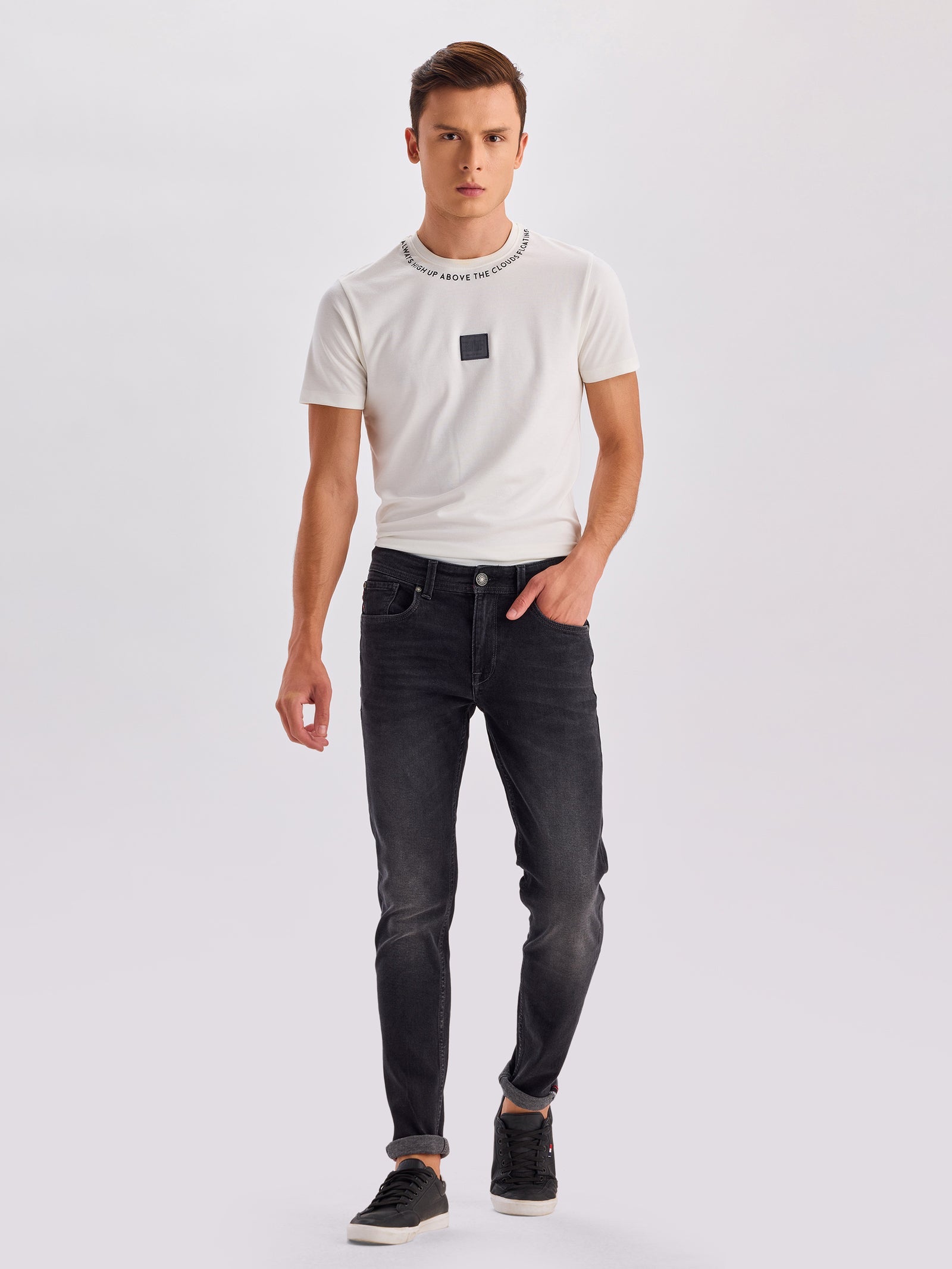 Black Dean Slim Fit Mid Rise Jeans