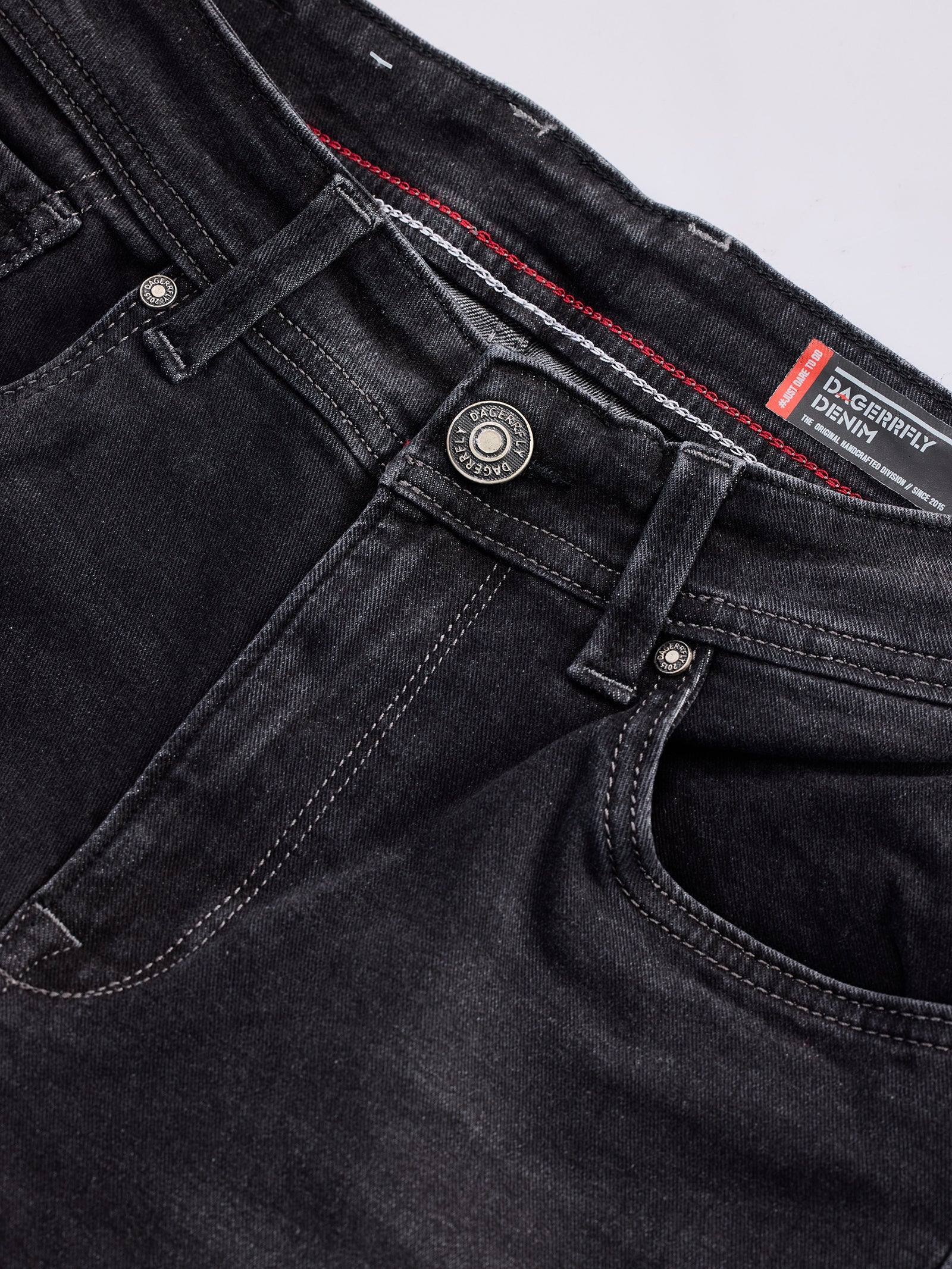 Black Dean Slim Fit Mid Rise Jeans