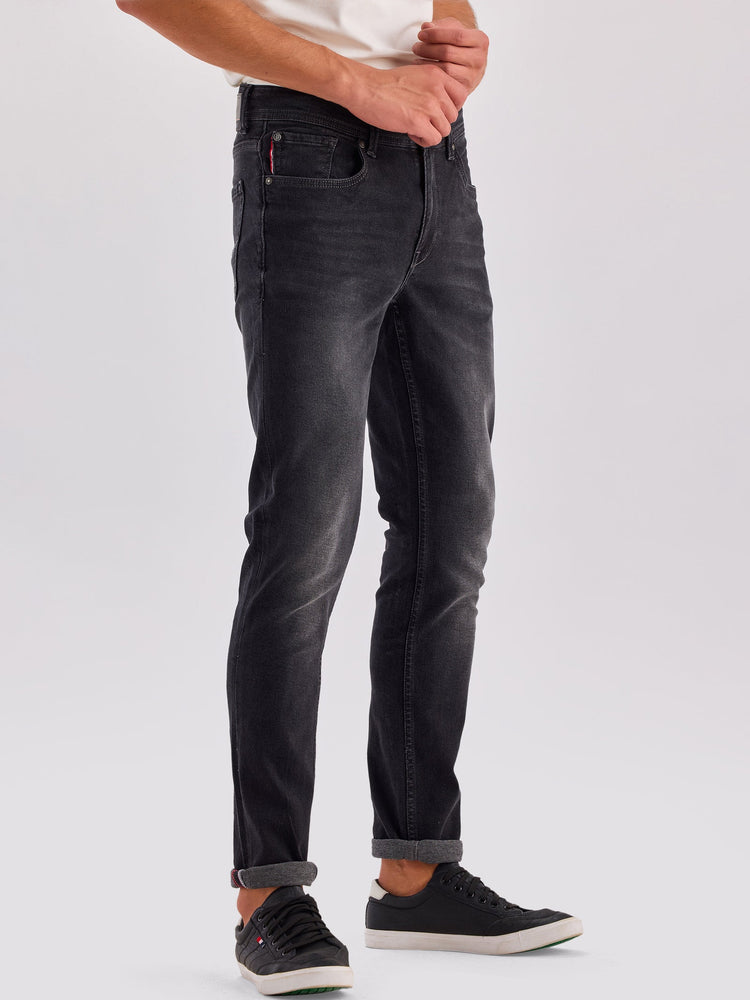 Black Dean Slim Fit Mid Rise Jeans