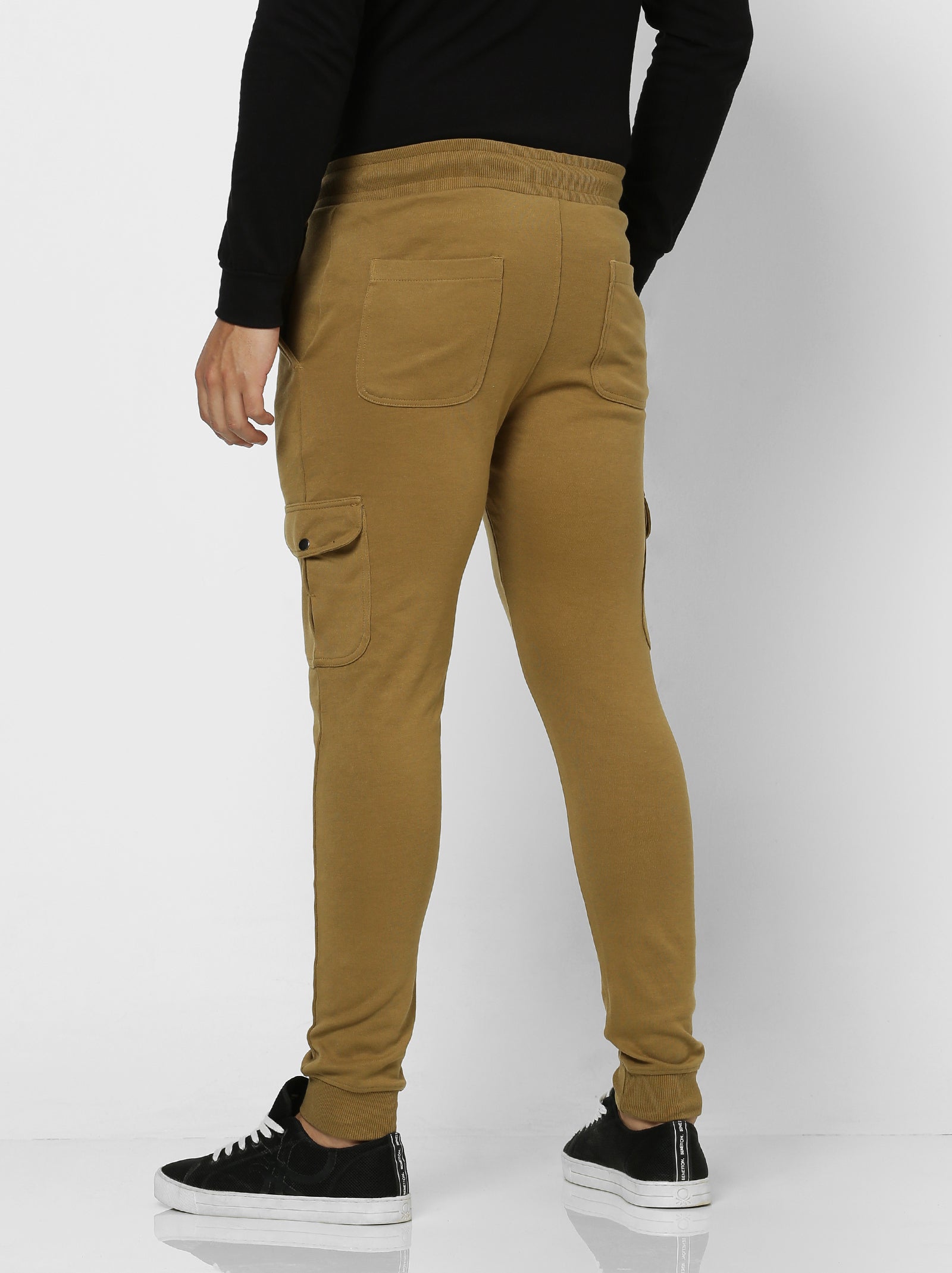 Khaki Solid Cargo Jogger