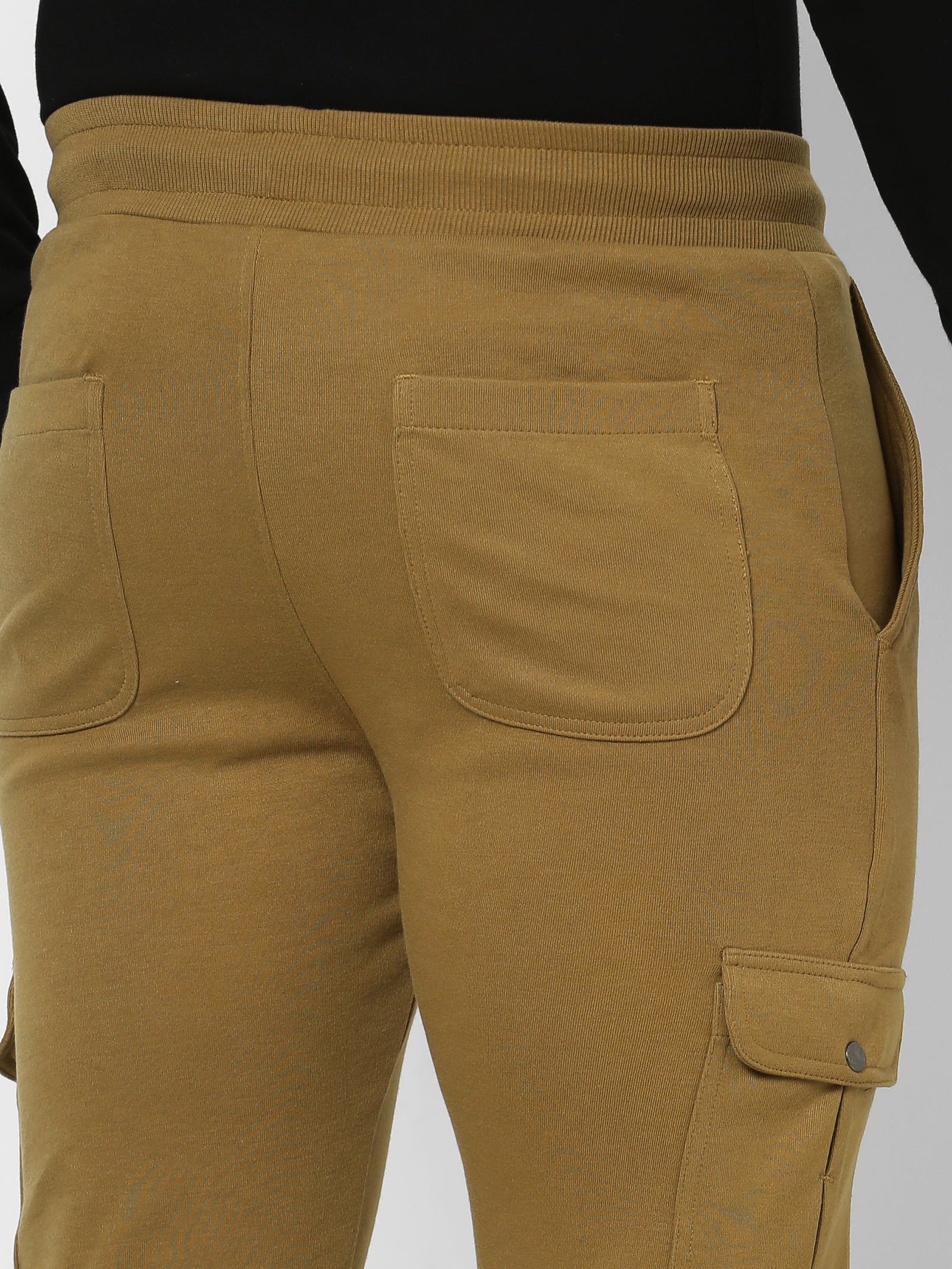Khaki Solid Cargo Jogger