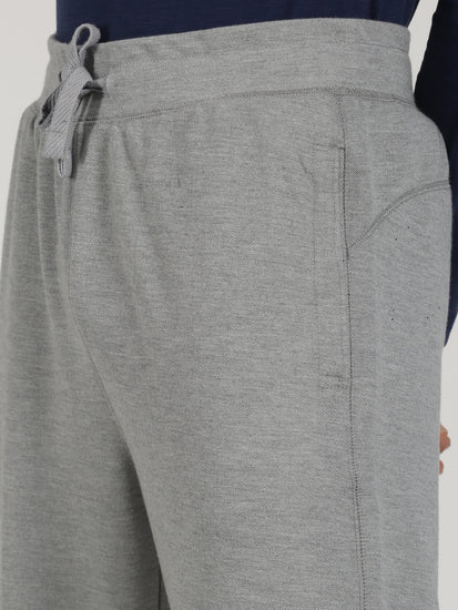 Grey Melange Solid Casual Track Pant