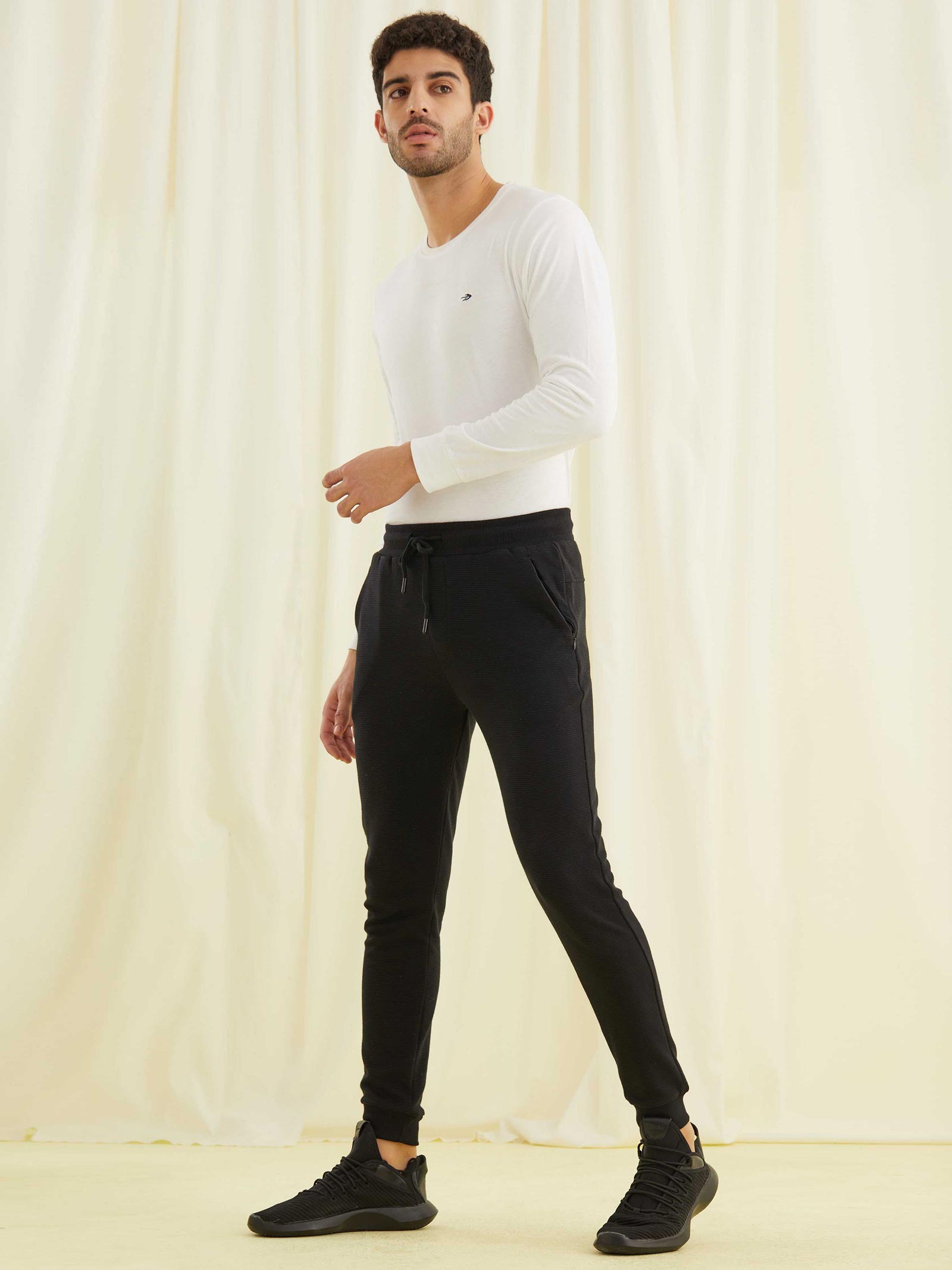 Black Jacquard Joggers