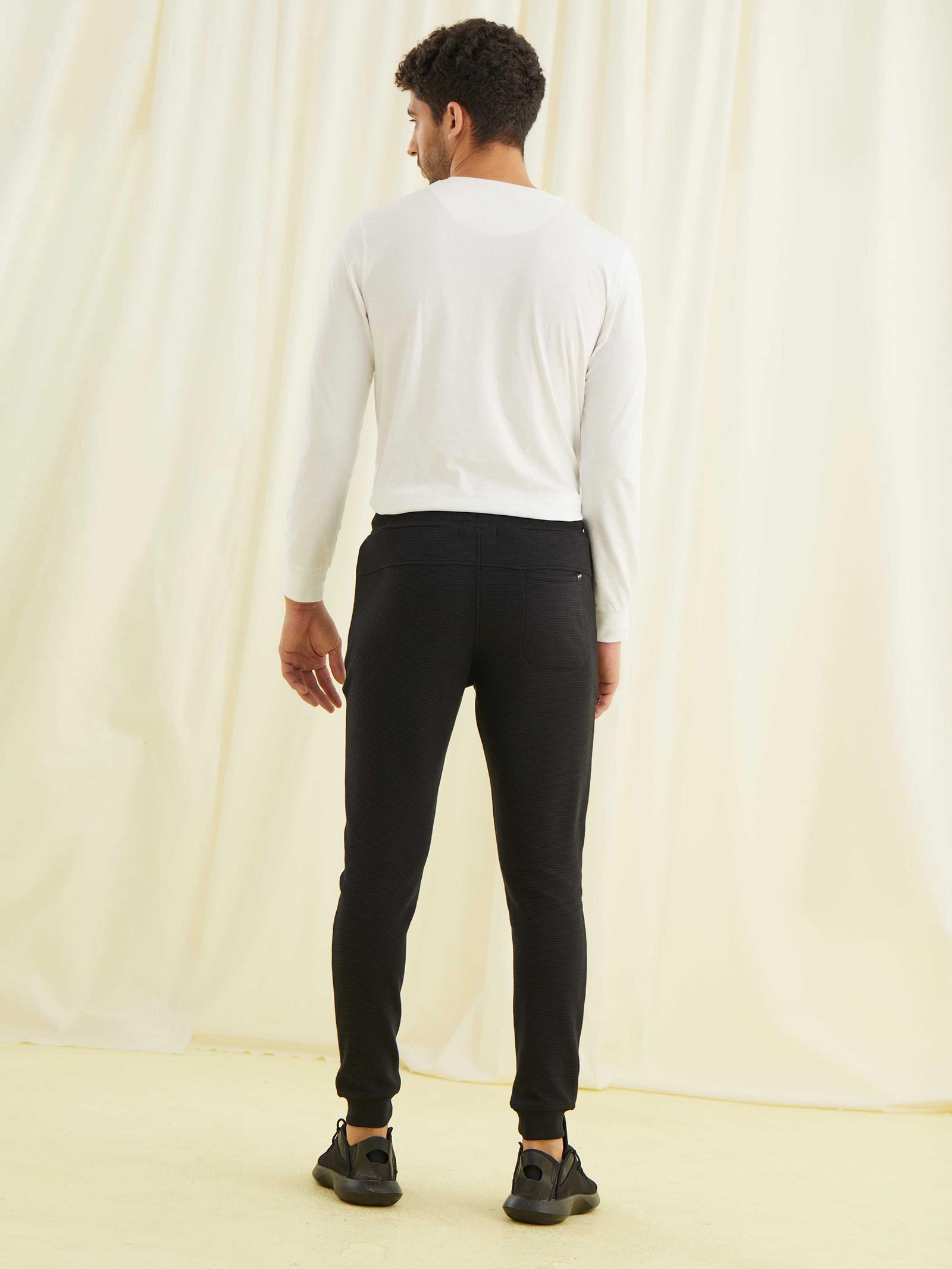 Black Jacquard Joggers