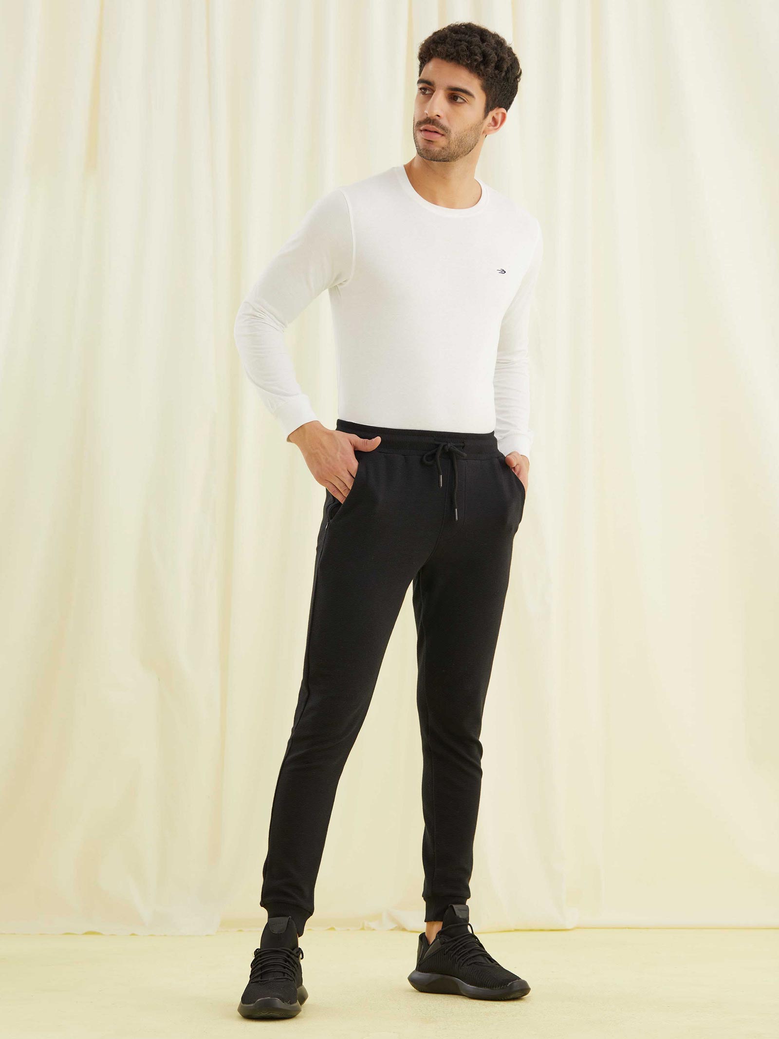 Black Jacquard Joggers