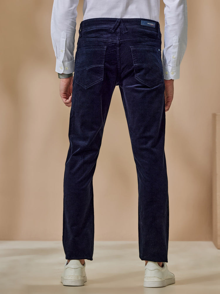 Navy Corduroy Stretch Trouser