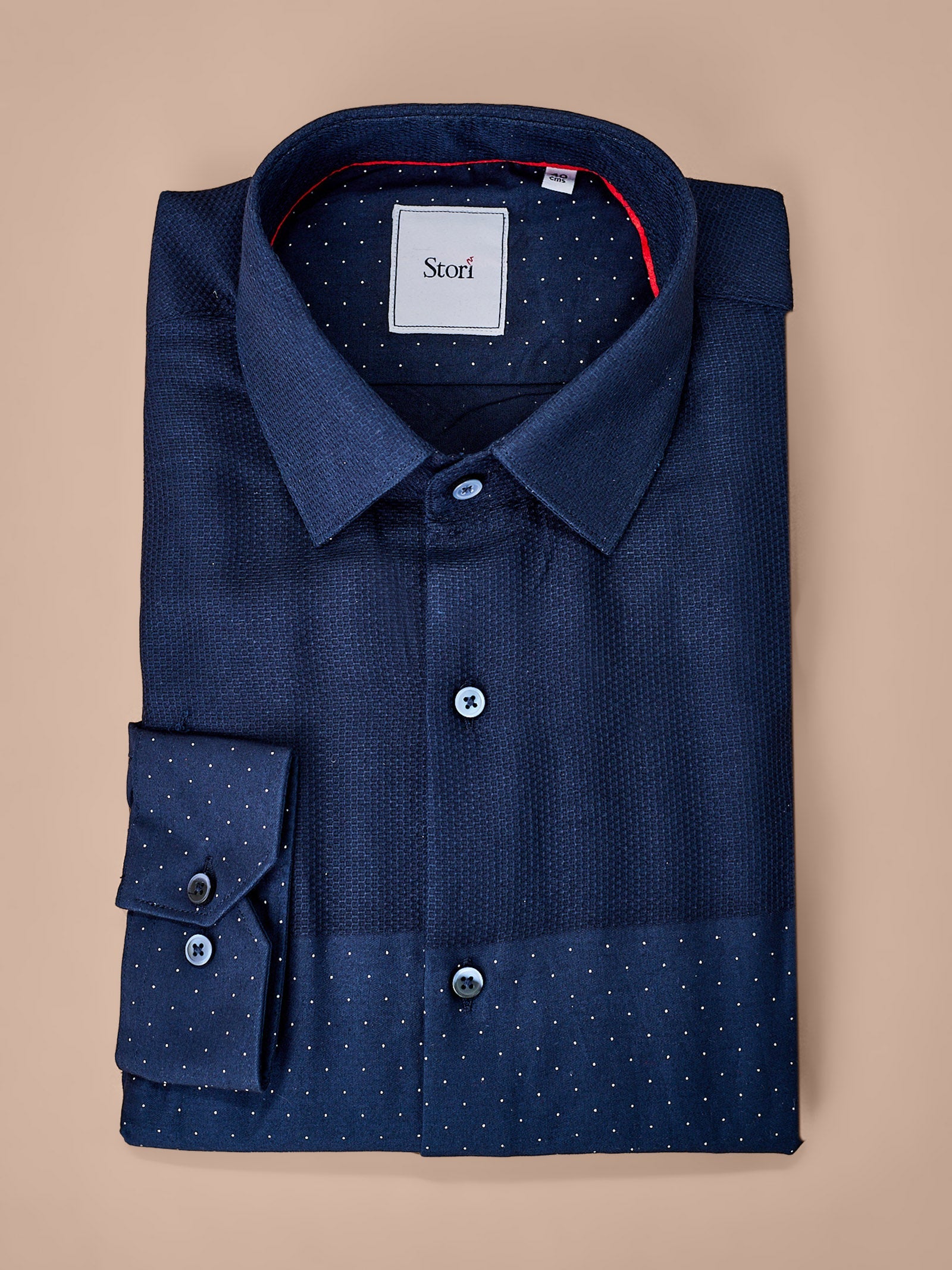 Navy Printed Party Wear Shirt