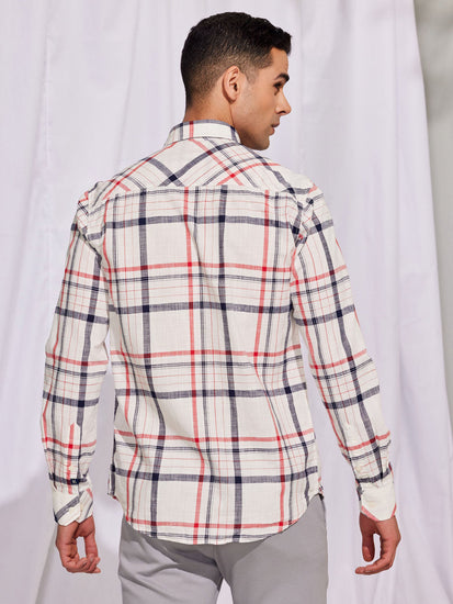 Cream Checked Shirt