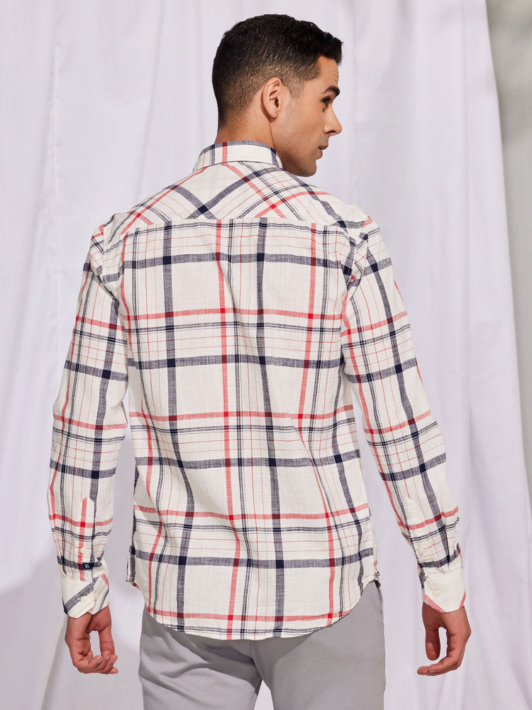 Cream Checked Shirt