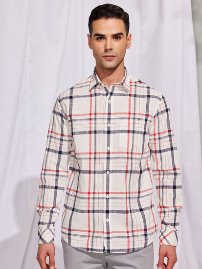 Cream Checked Shirt