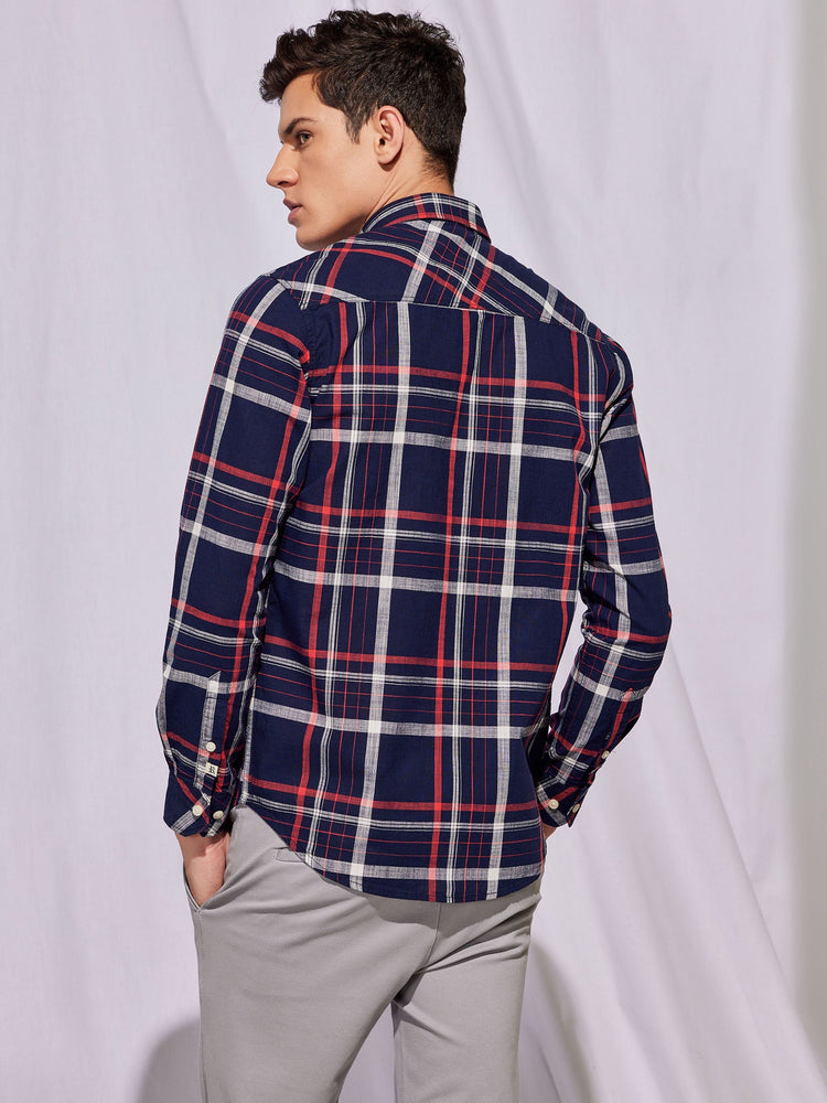 Navy Checked Shirt