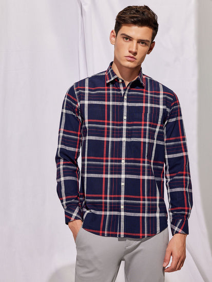 Navy Checked Shirt