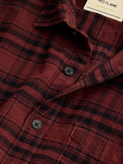 Brown Checked Corduroy Shirt