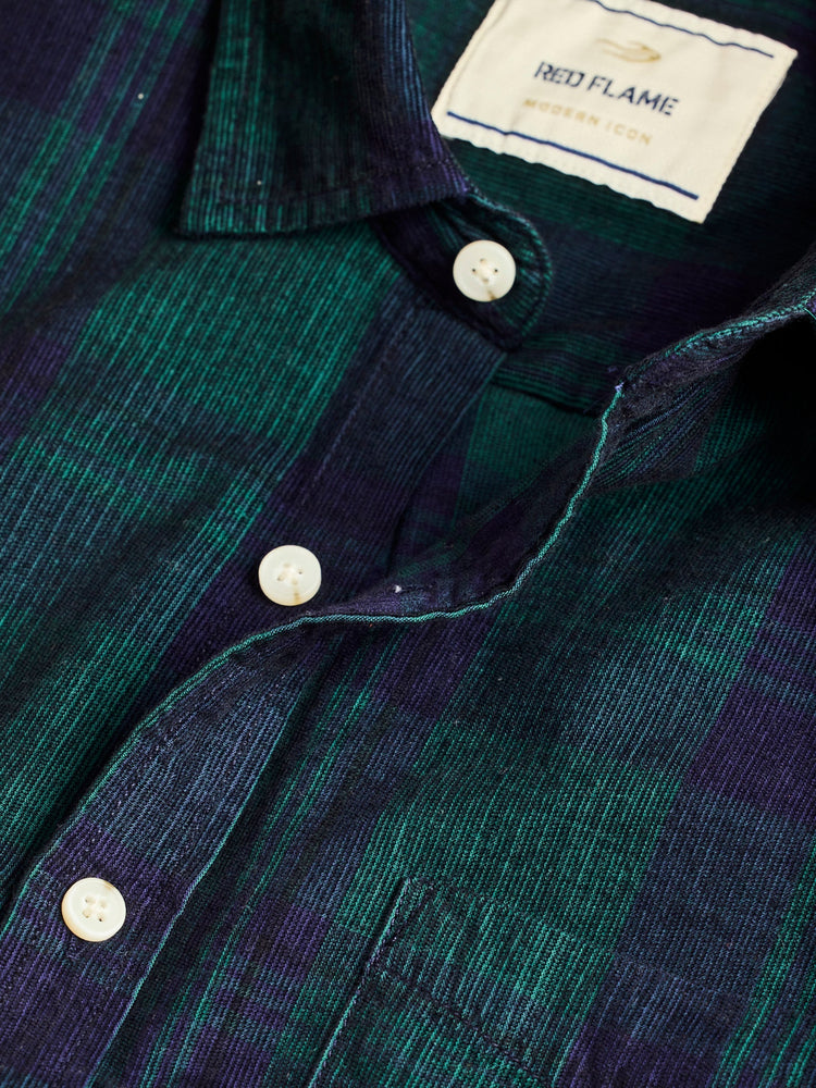 Green Checked Corduroy Shirt