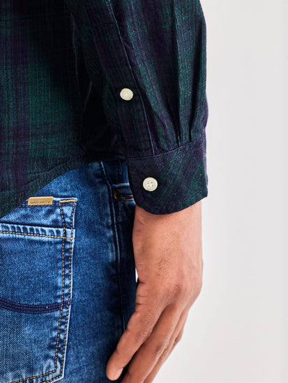 Green Checked Corduroy Shirt