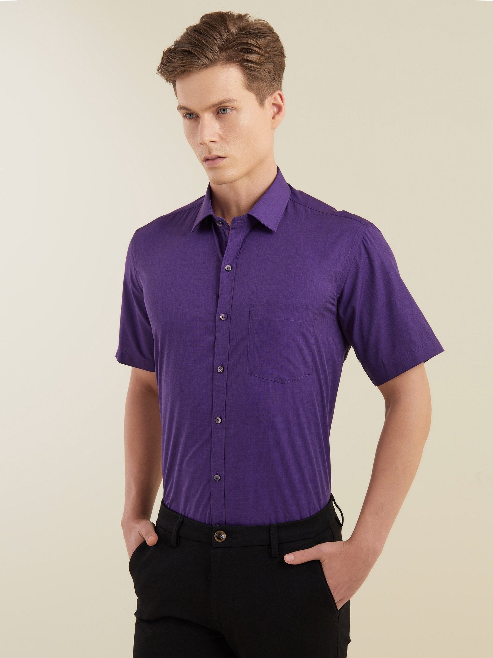 Purple Solid Shirt