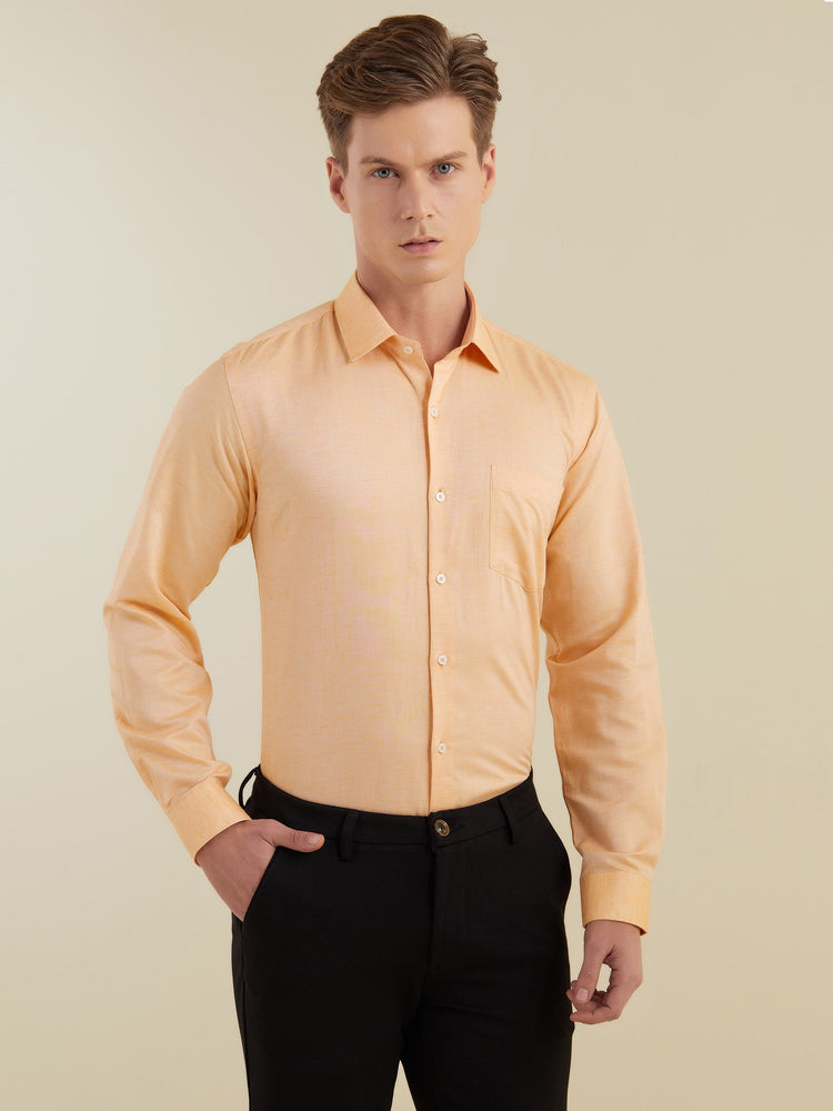 Orange Linens Solid Shirt