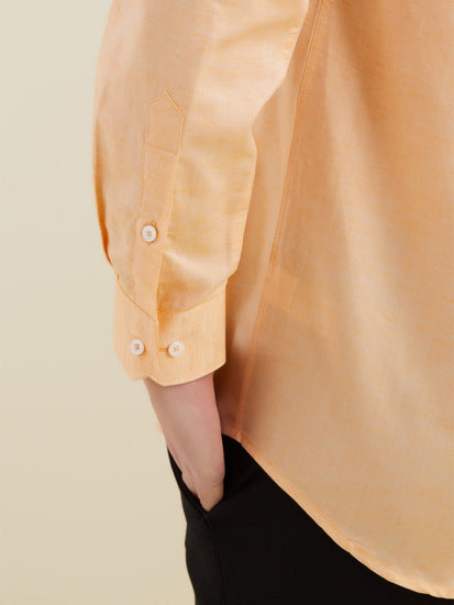 Orange Linens Solid Shirt