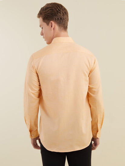 Orange Linens Solid Shirt