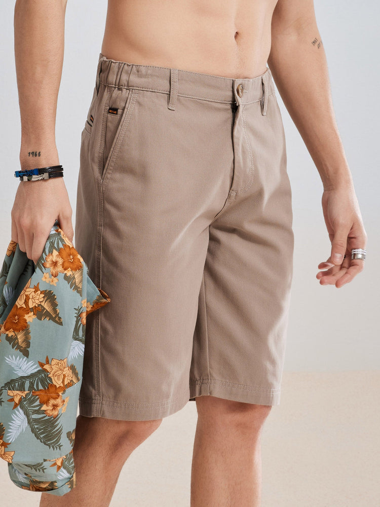 Khaki Printed Shorts