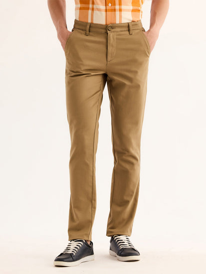 Khaki Stretch Slim Fit Trouser