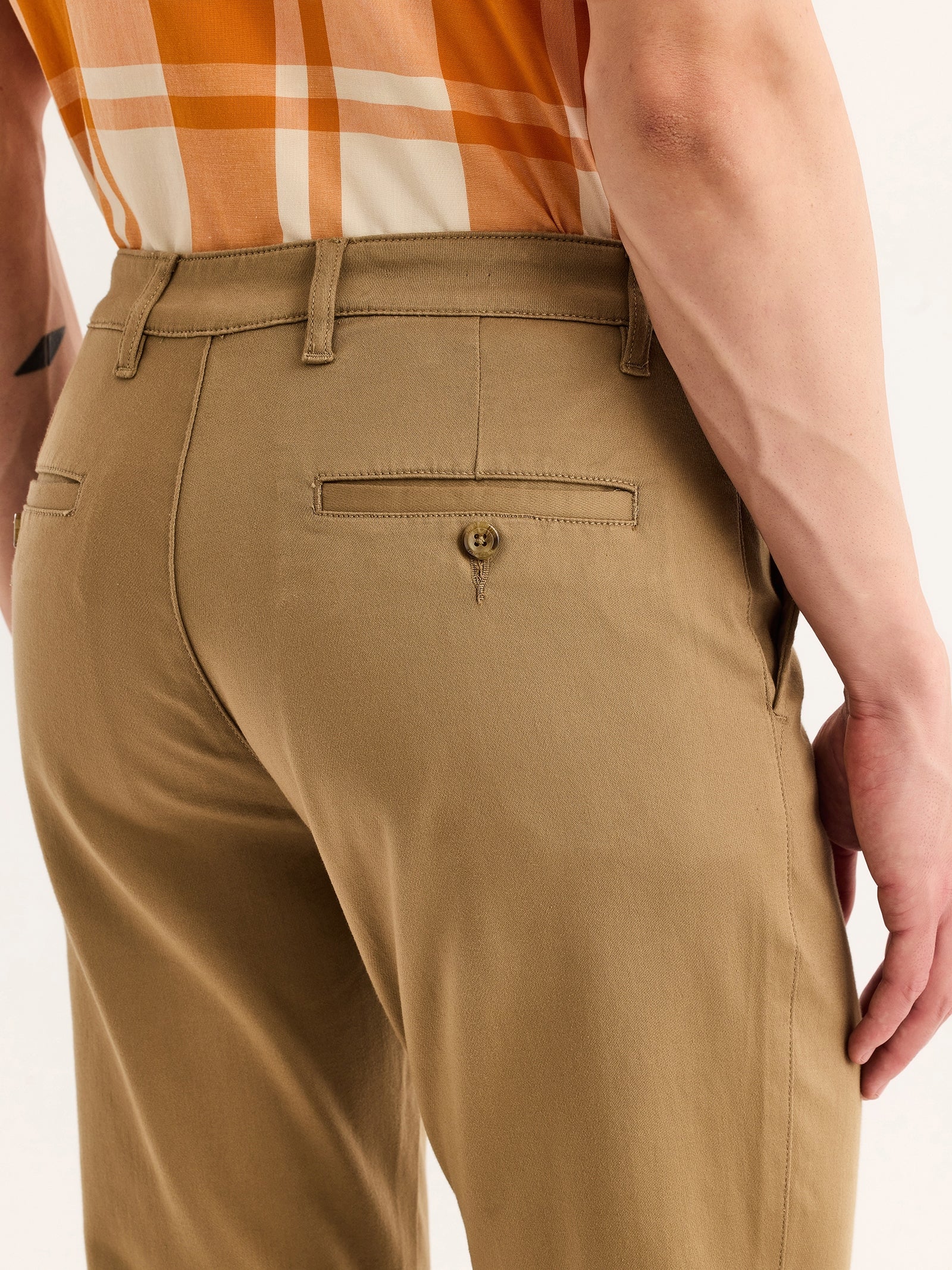 Khaki Stretch Slim Fit Trouser