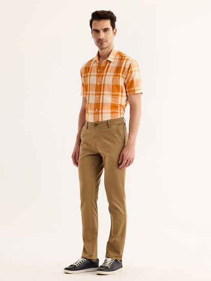 Khaki Stretch Slim Fit Trouser